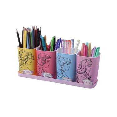 Imagem de Kit 5 Peças Porta Canetas/Lápis/Objetos com Bandeja Plasútil Organizad