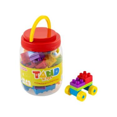 Imagem de Blocos de montar tand 40 peças grandes pote com tampa - Toyster Brinqu