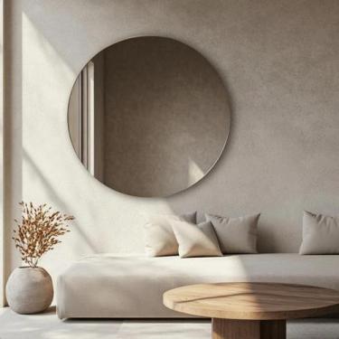 Imagem de Espelho Decorativo Redondo Lapidado de Parede 60cm com Fita Dupla Face