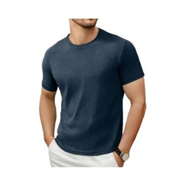 Imagem de Camiseta Masculina Casual De Verão Respirável Com Gola O E Manga Curta
