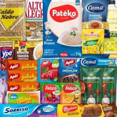 Imagem de Cesta Básica Média Completa 22 Itens Com 5 Kilos de Arroz Doação Social, Natal e Igrejas