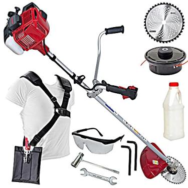 Imagem de Roçadeira Profissional Lateral Nakashi L450K 45,4CC á Gasolina Com Motor Kawasaki Ideal Para Cortes Rápidos e Precisos