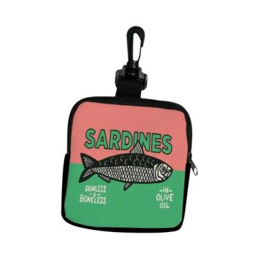 Imagem de Carteira Mini Colorida Com Estampa De Lata De Sardinha, Porta-Moedas C