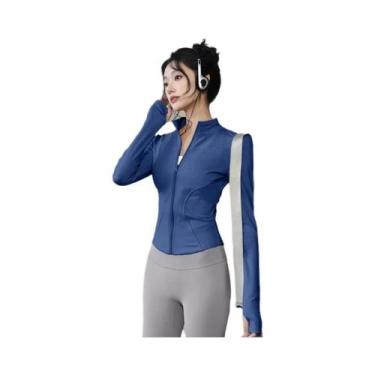 Imagem de Jaqueta Esportiva Feminina Slim Fit Leve Com Zíper Completo Para Yoga 