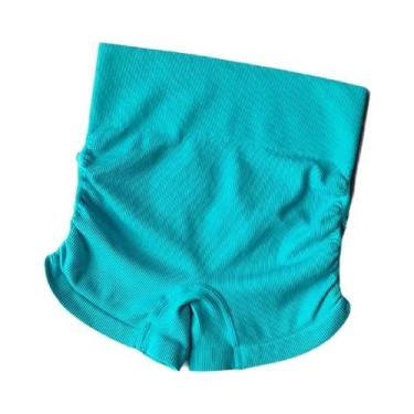 Imagem de Shorts De Yoga Femininos De Cintura Alta Com Efeito Levanta Bumbum E C