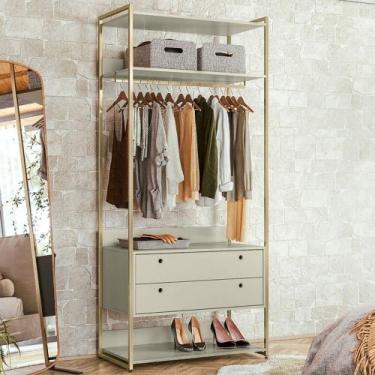 Imagem de Closet Industrial 2 Gavetas Off White 17251 - Olivar Móveis, Bege