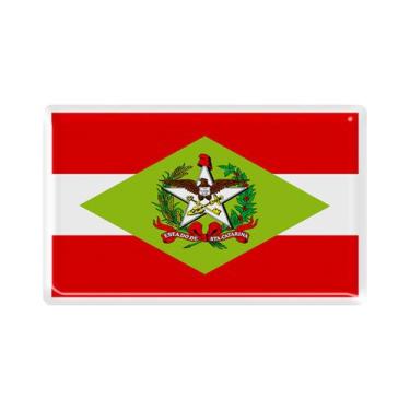 Imagem de Adesivo Resinado Bandeira Santa Catarina 7,7x4,7cm Decorativo - Grupo 