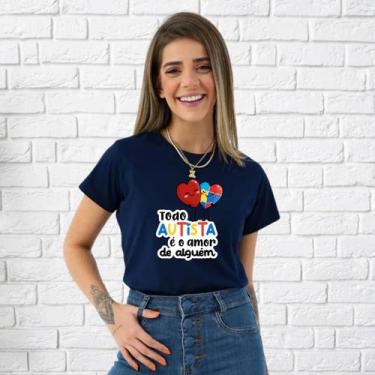 Imagem de Camiseta Babylook Autismo Consciente Autista Algodão Plus - RV Tshirts