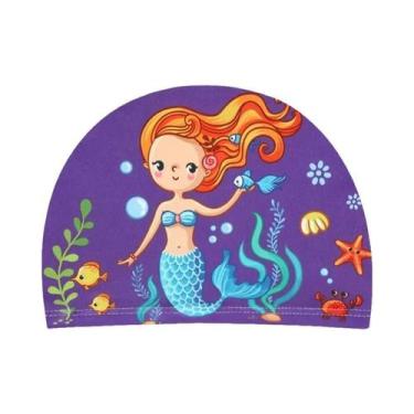 Imagem de Touca De Natação Infantil De Desenho Animado, Chapéu De Natação De Tec