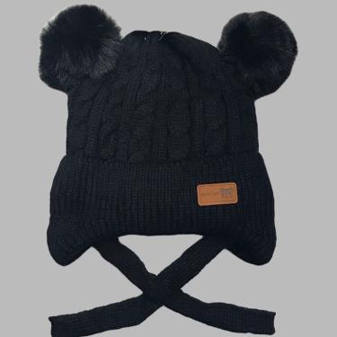 Imagem de Gorro Infantil OEM Dois Pompons Acrílico com Forro Tamanho Único P Menino e Menina