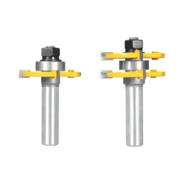 Imagem de Conjunto De 2 Fresas De Tupia De 3 Dentes Para Ranhuras Em T, Para Pai