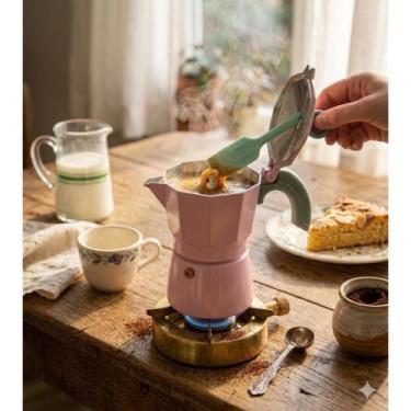 Imagem de Cafeteira moka italiana 3 xícaras alumínio resistente preparo rápido c