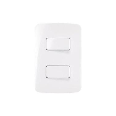 Imagem de Interruptor Simples Duplo Margirius B3 10a Com Placa 4x2 Branco