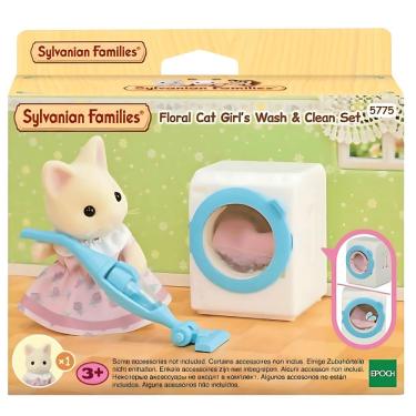 Imagem de Brinquedo Colecionável Sylvanian Families Conjunto de Limpeza Menina Gato Primavera com Acessórios para Casa Epoch