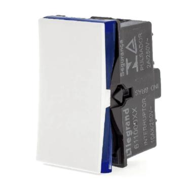 Imagem de Interruptor Simples 10A 250V com Bornes Parafuso e Estrutura Robusta para Instalações Residenciais e Comerciais Branca