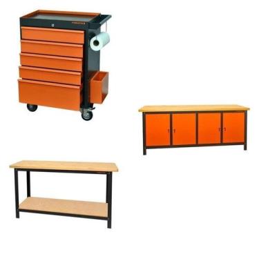 Imagem de Conjunto Bancada para Ferramentas 200cm Carro de Ferramentas Profissio