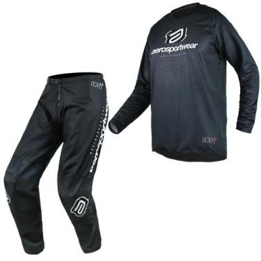 Imagem de Conjunto Roupa Trilha Moto Cross ASW Minimal Preto Enduro, Preto, CALÇ