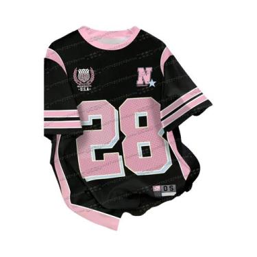 Imagem de Camiseta Feminina De Futebol De Verão Gola O Solta Casual Para Festa M