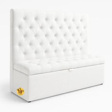 Imagem de Kit Cabeceira + Baú Casal Recamier Estofado E Entrega Rápida - Rainha 