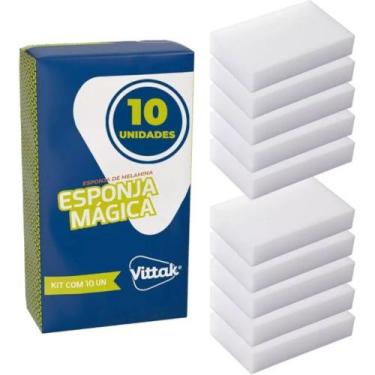 Imagem de Vittak Kit 10 Esponjas Mágicas Melamina Brancas Limpeza Pesada Multius