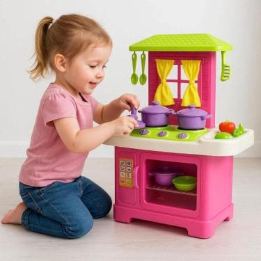 Imagem de Kit Cozinha Infantil Forno Pia fogão e Acessórios - LUA DE CRISTAL