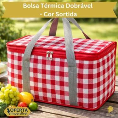 Imagem de Bolsa Térmica Dobrável para Alimentos e Bebidas, Lancheira Térmica Por