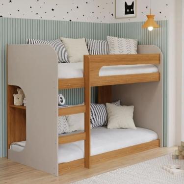 Imagem de Beliche Infantil Montessoriana em MDF Ema Permobili com 2 Colchoes Gazin