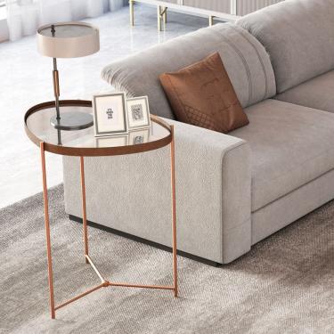 Imagem de Mesa Lateral Organica Espelhada Alamanda JB Moveis