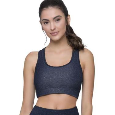 Imagem de Top Selene Com Bojo 20816.001 - jeans c/glitter, Azul escuro, M