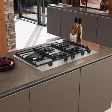Imagem de Cooktop A Gas Mueller 5 Bocas Aluminio Com Grade Dupla Bivolt, Bivolt