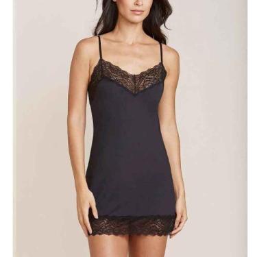 Imagem de Camisolas Alças Finas Microfibra e Renda Love Stories Preto 00L11550 H