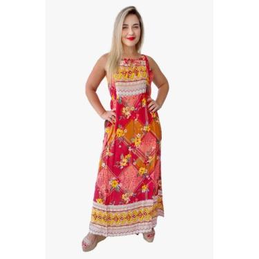 Imagem de Vestido Feminino Longo Indiano Alça c/ Regulagem-Cod.5027 - Aleci Fash