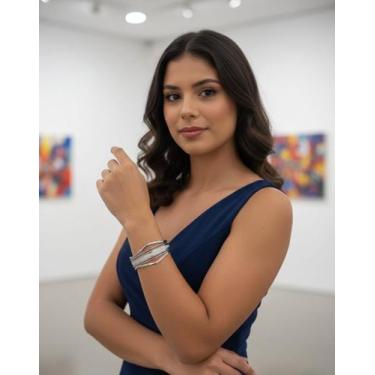 Imagem de Pulseira Delicada Dourado Bijuteria Feminina Elegante - Deusa Modas, P