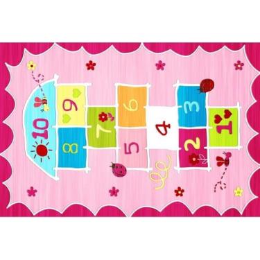 Imagem de Tapete Infantil Emborrachado Antiderrapante 100x140cm - Jolitex, Amare