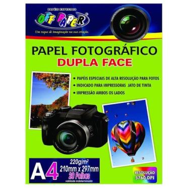Imagem de Papel Fotografico Dupla Face Off Paper A4 220g 20 Fls
