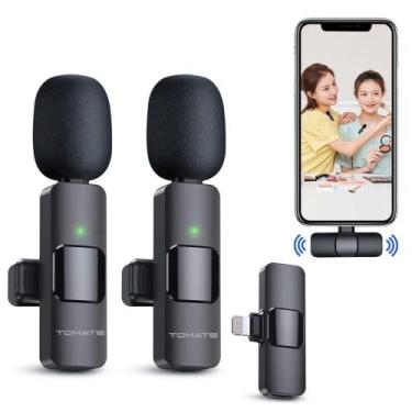 Imagem de Microfone Lapela Duplo Sem Fio Tomate Para Smartphone BROWN