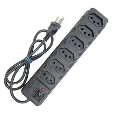 Imagem de Protetor Elétrico Filtro De Linha EletroGM C/ 6 Tomadas E 1 Metro De F