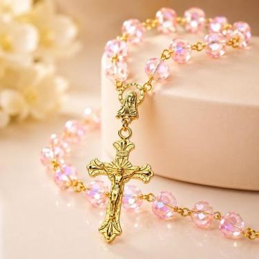 Imagem de Terço Católico Com Contas Em Coração - Home decor, Branco Furta com Pr