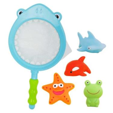 Imagem de Brinquedo De Banho 4 Bichinhos + Rede Dm Toys - DMBB0229