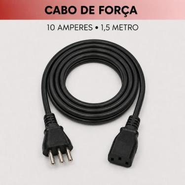 Imagem de Cabo de força fonte tripolar 1,5 metros para Computador Cpu Monitor Te