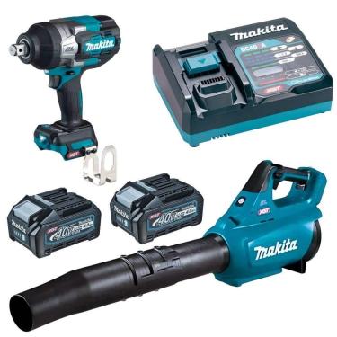 Imagem de Kit de Ferramentas UB001 + TW001 com Soprador e Chave de Impacto Tecnologia XGT 40V com 2 Baterias BL4040 e Carregador