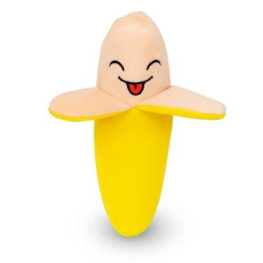 Imagem de Brinquedo Pelúcia Mordedor Banana Para Cachorro Pet Com Som Amarelo 13