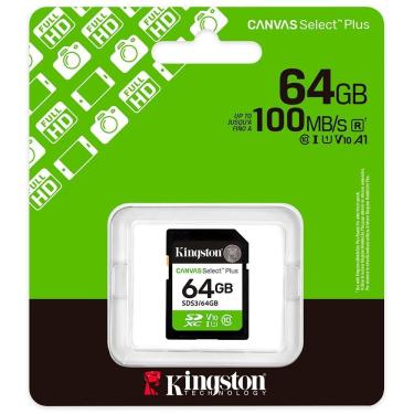 Imagem de Cartão de Memória Kingston Canvas Select Plus 64GB UHS-I Classe 10 100MB-s Resistente à Água e Impactos
