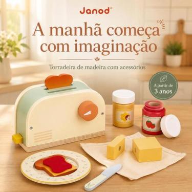 Imagem de Cozinha Infantil Torradeira de Madeira com Acessórios Brinquedo Origin
