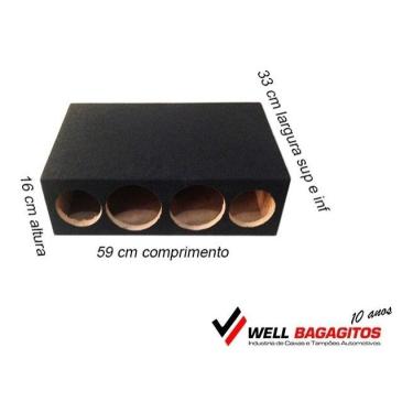 Caixa Bob Residencial 4 vias 1x12'' + 1x8'' + 1 Corneta + 1