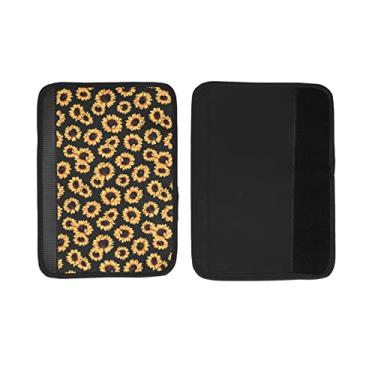 Imagem de Aramox Almofadas de ombro para cinto de segurança, almofadas macias, estampa de girassol, cinto de segurança, confortável para dirigir, universal para carro