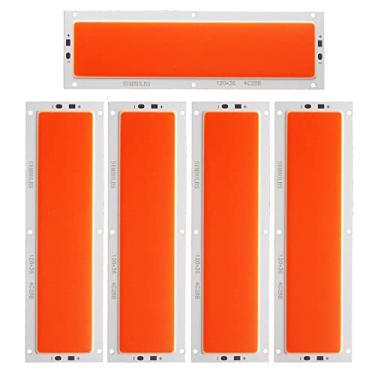 Imagem de Symbuth Pacote com 5 módulos de lâmpada de barra de LED COB, chip de LED 112-SMD, fita de luz LED de 1600 lm 16 W, chip de barra de entrada CC 12 V para lâmpada de carro faça você mesmo, luz de trabalho automática, painel de LED ultrafino de 12 x 3,5 cm, cor vermelha