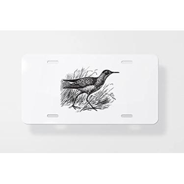 Imagem de Capa para placa de licença de ilustração vintage Pectoral Sandpiper - Capa para placa de carro - Capa para moldura de placa de carro 15 x 30 cm