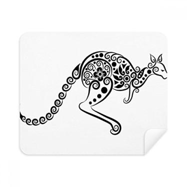 Imagem de Pano de limpeza com ilustração de esqueleto Canguru Sabor Austrália Limpador de tela 2 peças Tecido de camurça