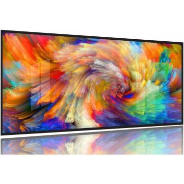 Imagem de Quadro Decorativo Abstrato Tornado 130x60 Moldura Preta 2x2